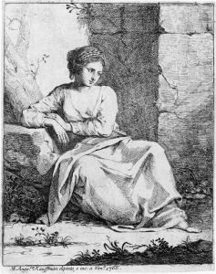 Sitzendes Nachdenkendes Madchen by Angelica Kauffmann