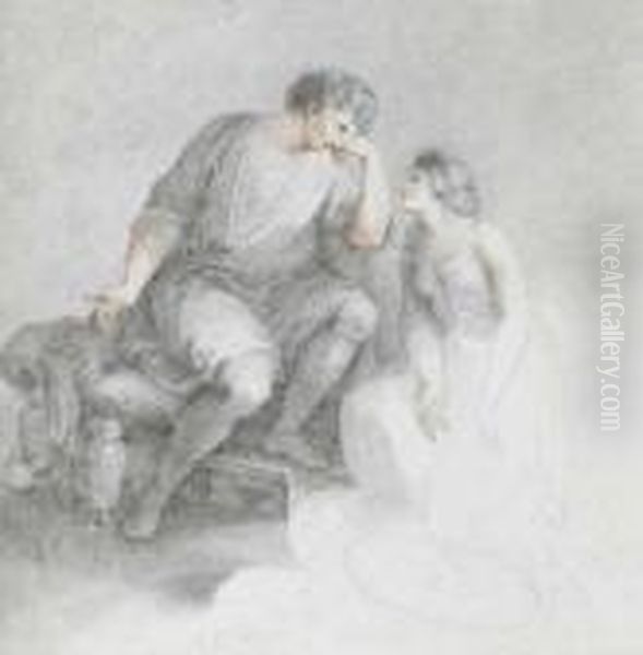A Woman Pleading With A Disarmed Soldier - view 1