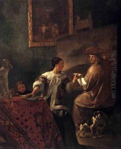 The Drawing Lesson by Jacob Ochtervelt
