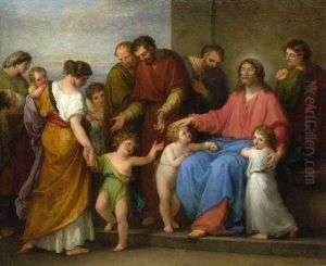 Lasset Die Kindlein Zu Mir Kommen - Christus Segnet Die Kinder.