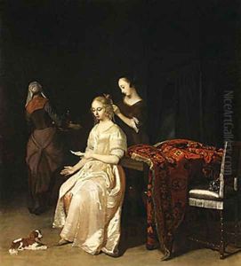 The Love Letter ca 1670 by Jacob Ochtervelt