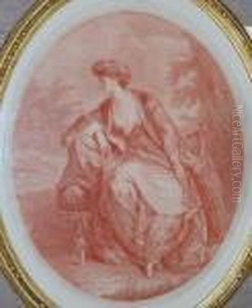 Figure Seated In A Classical Landscape - view 1