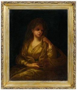 A Vestal Virgin Holding An Oil Lamp