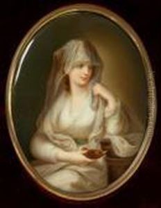 Wearing A White Draped Dress And Head Dress