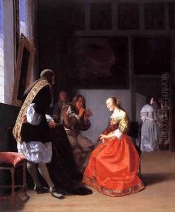 Musical Company in an Interior by Jacob Ochtervelt