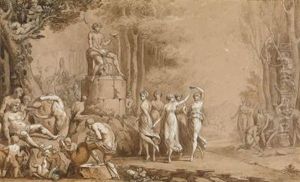 Mythologische Szene Mit Musen by Angelica Kauffmann