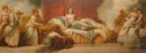 Psyche In Her Bed Chamber Withattendants by Angelica Kauffmann