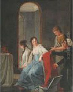 A Lady And Attendants In Her Dressing Room by Angelica Kauffmann