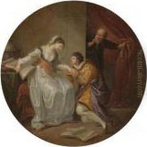 A Young Man Propositioning A Lady by Angelica Kauffmann
