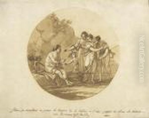 Der Gefesselte Silenus Bittet Drei Hirtinnen, Ihn Loszubinden. - view 1