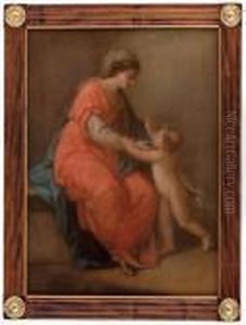 "madonna Mit Kind" Pastell Auf Papier by Angelica Kauffmann