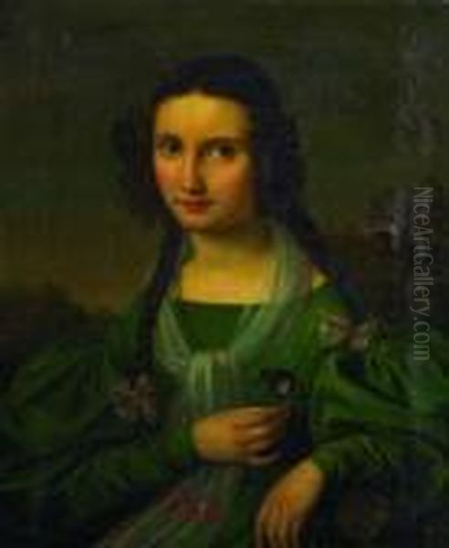 Portrait Of A Young Lady In Green - view 1