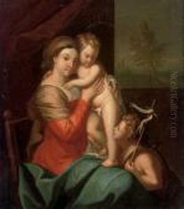 The Virgin And Child With The Infant Saint John The Baptist by Angelica Kauffmann