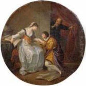Alter Mann Ein Junges Paar Beim Liebesschwur by Angelica Kauffmann