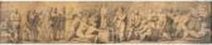 A Group Of Drawings Of Classical Figures by Angelica Kauffmann