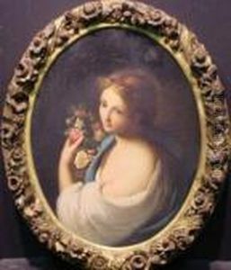 Portrait Of A Woman Holding Flowers by Angelica Kauffmann