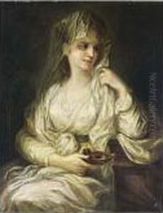 Porttrait Of A Lady As One Of The Vestal Virgins by Angelica Kauffmann
