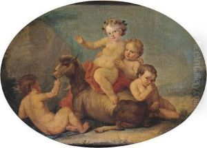Landscape With Putti Playing With A Goat