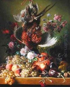 Still Life with Pheasant and Flowers, 1838-39