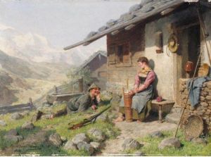 Vor Der Almhutte (outside The Mountain Hut)
