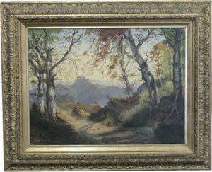 Weite Landschaft Mit Burg by Adolf Kaufmann