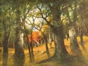 A Faggot Gatherer In The Woods by Adolf Kaufmann
