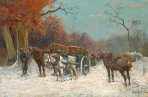 Holzarbeiter Im Winter