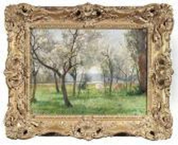 Summery Meadow With Grazing Cows - view 1