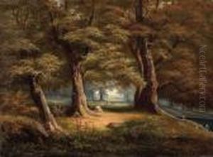 Grose Waldlandschaft by Adolf Kaufmann