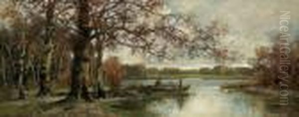 Fisherman On The Rivers Edge - view 1