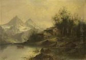 Hutte An See In Den Alpen