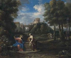Paesaggio classico con Cristo e la Samaritana by Jan Frans Van Bloemen (Orizzonte)