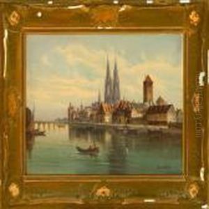 Scene From Regensburg, Germany by Karl Kaufmann