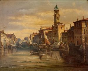 Ansicht Von Venedig Mit Blick Auf Die Rialto-brucke