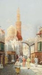 A Middle Eastern Street Scene by Karl Kaufmann