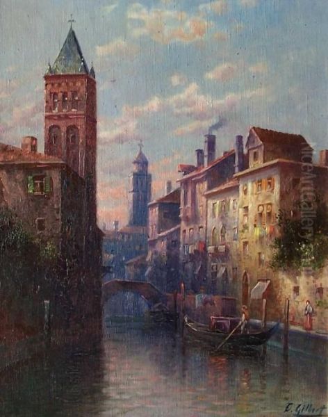 Kanal In Venedig Mit Gondoliere - view 1