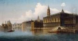 The Doge's Palace And The Waterfront In Venice by Karl Kaufmann