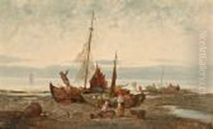 Strandpartie An Der Danischen Kuste by Karl Kaufmann