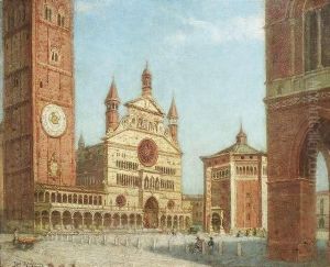 Piazza Duomo At Cremona In Italy Piazza Duomo At Cremona In Italy