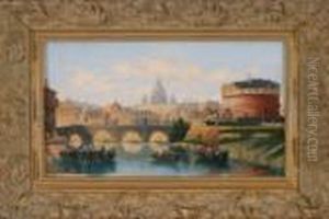 Rom - Blick Vom Tiber Miteinigen Fischerbooten Auf Die Engelsburg Und Den Petersdom Rom - Blick Vom Tiber Miteinigen Fischerbooten Auf Die Engelsburg Und Den Petersdom