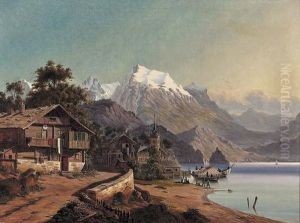 Sommerliche Seeuferpartie. by Karl Kaufmann