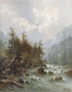 Wilder Gebirgsbach Im Berner Oberland.