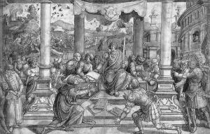 Romulus Gives Laws to the Roman People 1524 by Bernaert van Orley