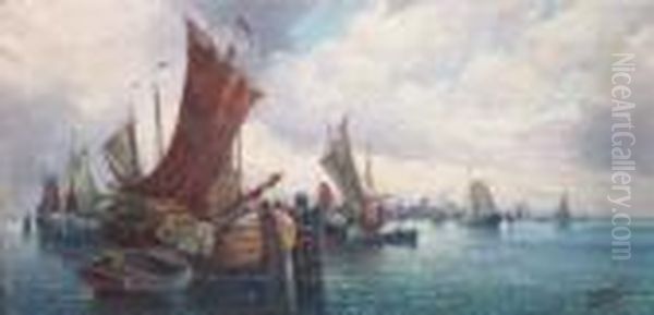 Kustenlandschaft Mit Zahlreichen Segelbooten - view 1