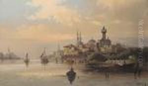 Trading Vessels On The Bosphorous At Dusk, Istanbul; And Two Others, Similar