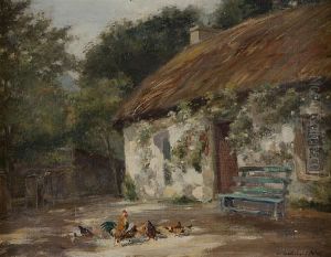 Hens By A Cottage