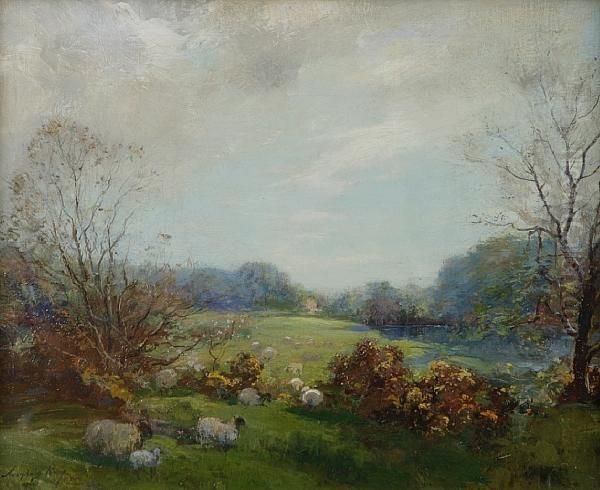 Sheep In A Summer Pasture - view 1
