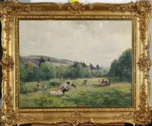 Tillskriven, Landskap Med Boskap, Signerad Archibald Kay by Archibald Kay