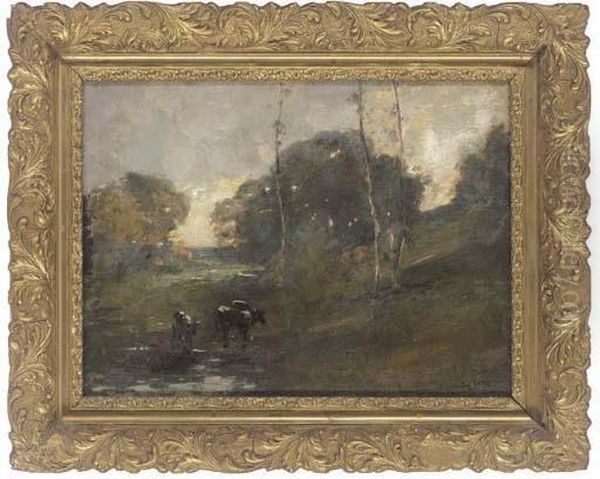 Cattle In An Evening Landscape - view 1
