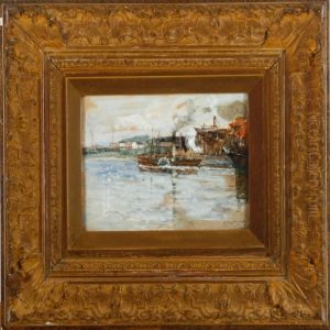 A Steam Ship At The Harbour